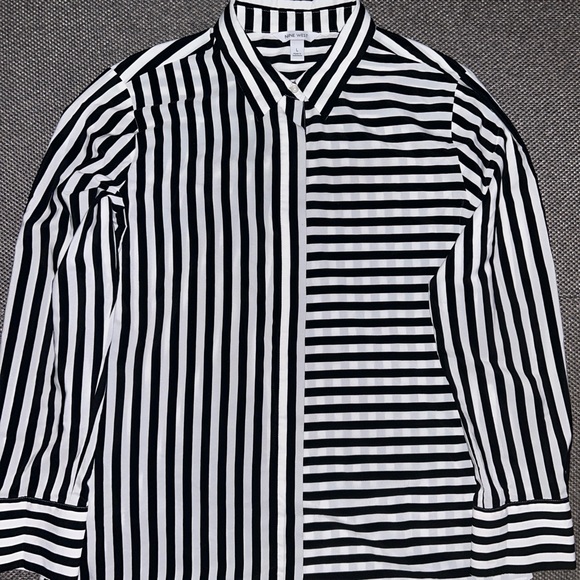Nine West Monochrome Striped Women’s Shirt Large - Picture 2 of 4